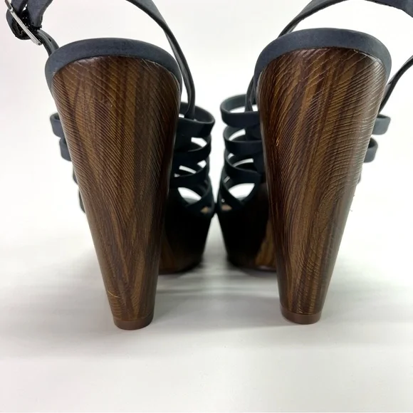 G by Guess Seany Platform Strappy Sandals Washed Denim 10 - Picture 11 of 16